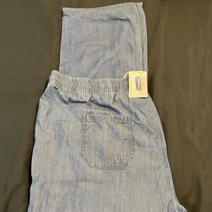 Wide Leg Chambray Pant
